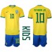 Tanie Strój piłkarski Brazylia Neymar Jr #10 Koszulka Podstawowej dla dziecięce MŚ 2022 Krótkie Rękawy (+ szorty)